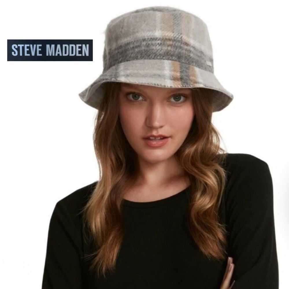STEVE MADDEN Women's Logo Plate Brushed Bucket Hat 14-00677 NWT